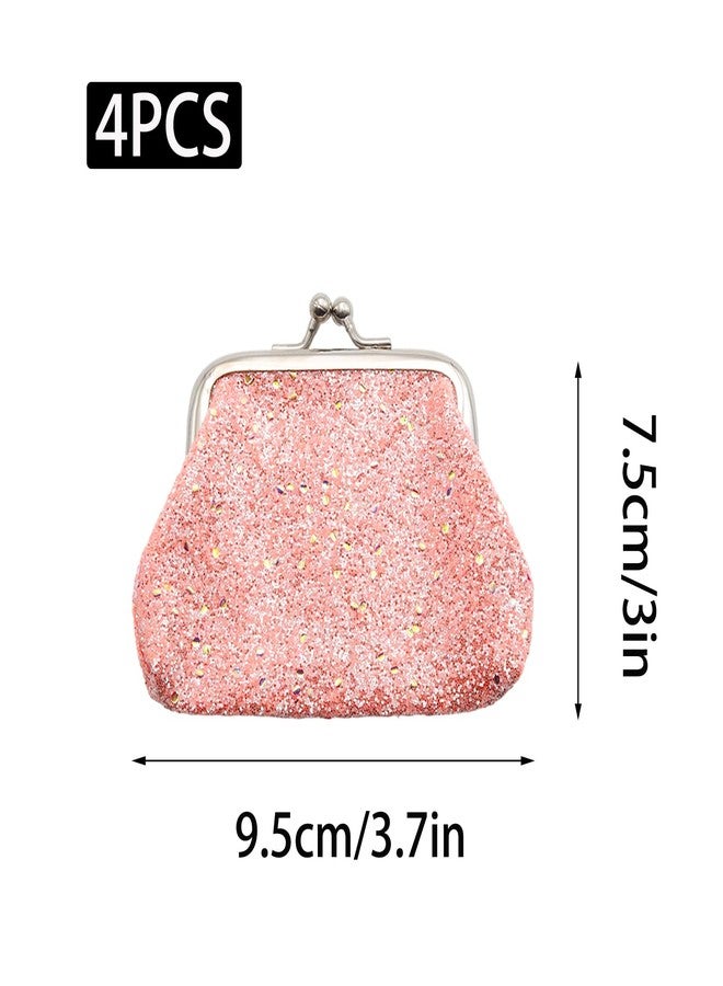 Wuyituart 4 Pack 3 Inch Glitter Coin Purse Small Kiss Lock Change Purse Vintage Coin Wallet for Women - Image 2